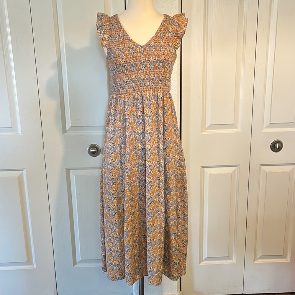 MELLODAY Floral Smocked Midi Dress